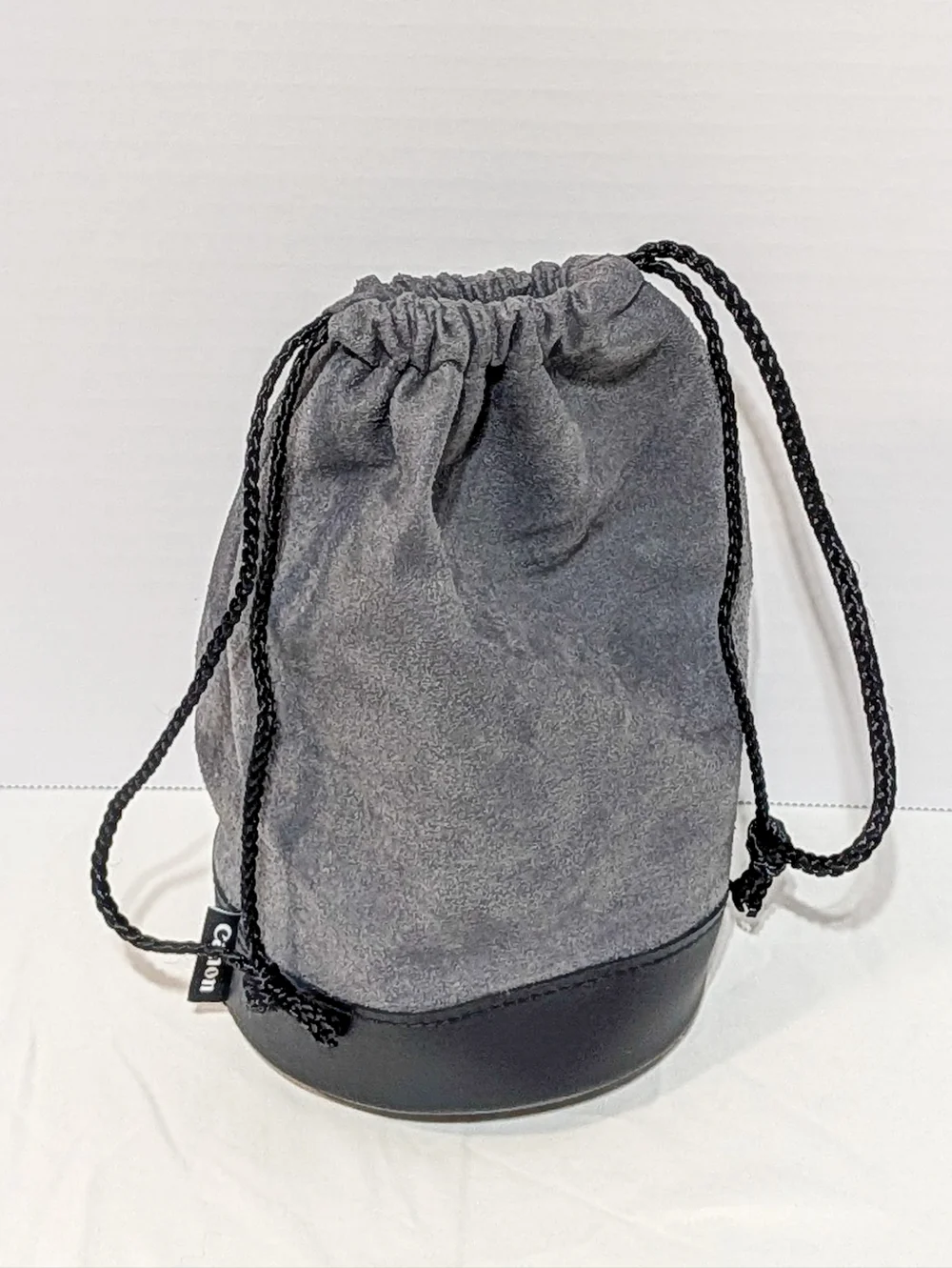 Canon LP1222 Soft Lens Case Pouch - Gray Suede & Leather Base